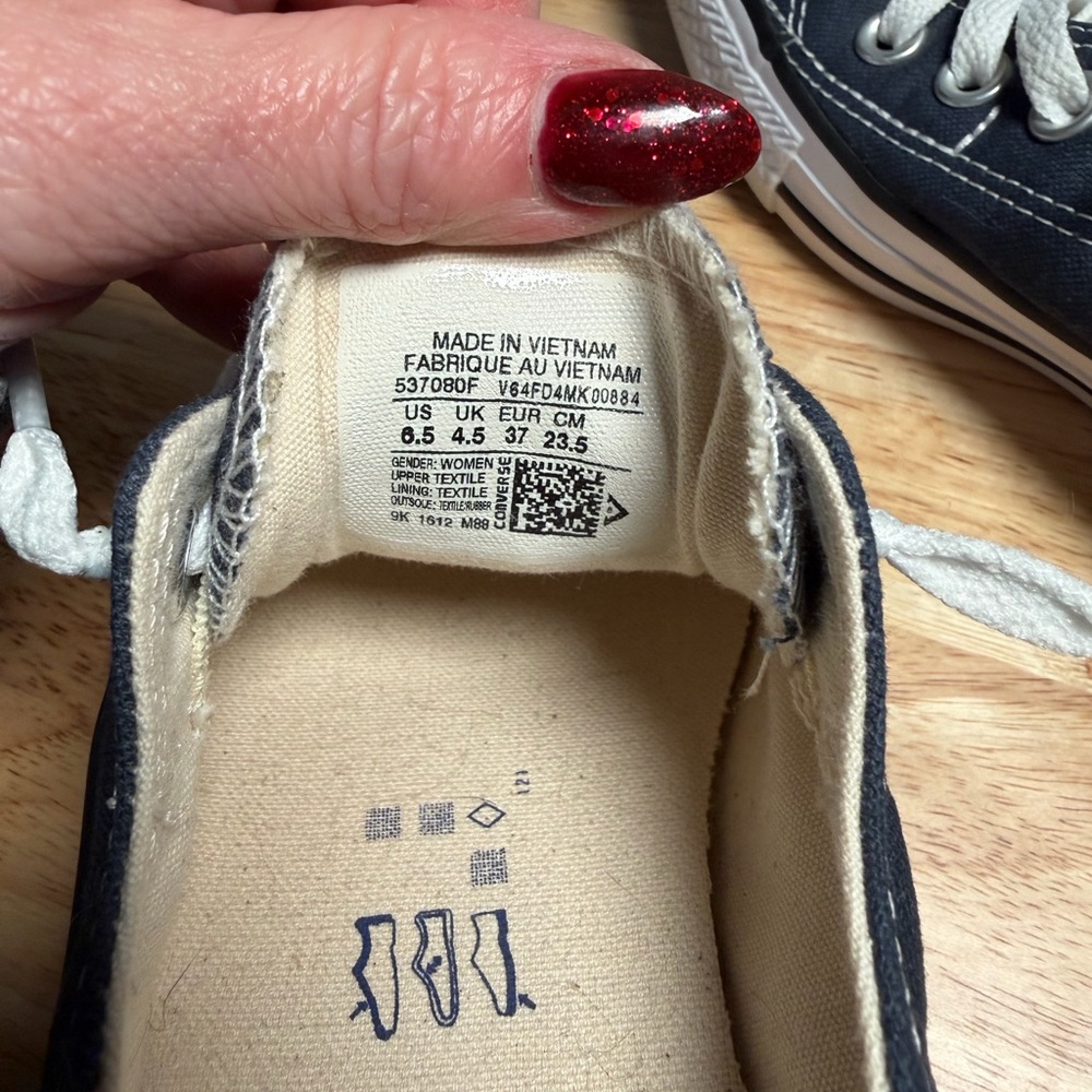 Women’s 6.5 Converse Chuck Taylor All Star Shoreline Slip On Navy Blue Sneakers - Picture 5 of 6